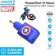 Charger Anker Powerport III Nano 20W PD Captain America Original A2633