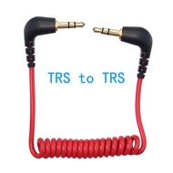 TRS to TRS Spring 3.5mm Cable Coiled Microphone to Camera Red Color for RODE SC7 BOYA By VIDEOMIC GO Video Micro-type Mics