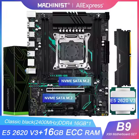 MACHINIST X99 Motherboard LGA 2011-3 Xeon E5 2620 V3 CPU Processor Kit DDR4 16GB 2400MHz RAM Combo N
