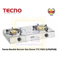 Tecno Double Burner Tabletop Gas Stove with Safety Valve TTCF8SV | TTC F8SV (1 Year Warranty)