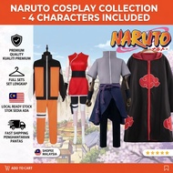 【Ready Stock】Kids & Adult Naruto Costume, Full Shirt Pants Akatsuki Uchiha Itachi Comic Anime Hallow