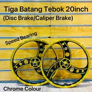 Alloy Sport Rim Tiga Batang Tebok /Sport Rim Basikal 3 Batang/Sport Rim basikal 20inch speed bearing