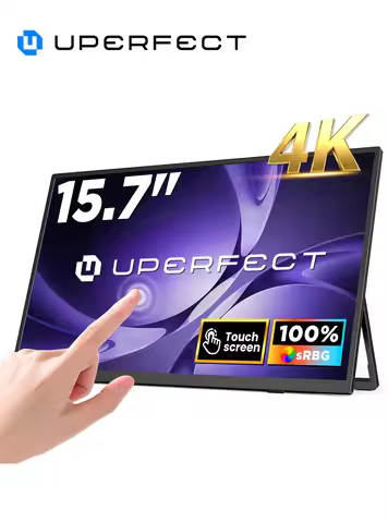 UPERFECT 4K UHD Portable Monitor 15.6” Touchscreen W/ LS Stand VESA Touch Ultra-Wide Frameless Lapto