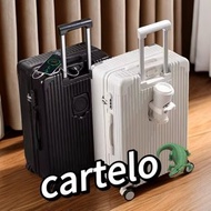 CARTELO行李箱28吋新款USB接口水杯 架拉鏈款行李喼 行李箱旅行箱旅行喼優 質行李箱Luggage 行李箱 萬向輪 海關鎖 17### Foldable luggage Portable lu
