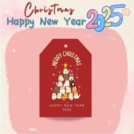 ป้ายห้อย christmas and Happy new year 2025 Tag แพ็ค 55 ชิ้น