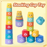 Stacking Cup Toy Montessori Educational Toys Color Stacking Cup Mainan Tacking Cup