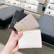 【FREE BOX】CN01 Huxley Metallic-Accent Front Flap Wallet Womens Dompet wanita Beg duit perempuan Harg