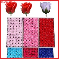 XUEXII 50Pcs Soap Rose Flower, Handmade Three Layer Rose Foam Rose, Romantic Realistic Floral Wreath