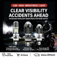 Universal Motorcycle LED Headlight Bulb H4 / H4 with Lens / S2 BA20D High Low Beam 12V White for Sco