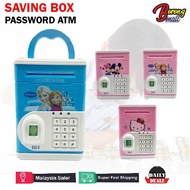 Kids Electronic Cartoon ATM Deposit Coin Box Piggy Bank With Finger Print/ Tabung Mainan Kartun Deng