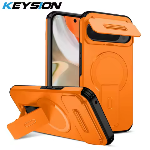 KEYSION Shockproof Magnetic Case for Google Pixel 9 10 Pro XL Slide Camera Protection Kickstand Phon
