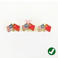 Malaysia and China Friendship Flag Pin Cross Flag Pin