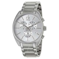 CK Calvin Klein 大錶徑三眼計時日期白面鋼帶男錶 （K2F27126）