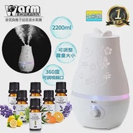 【 Warm 】香薰機/水氧機W-220白+精油10ml x 6瓶 雙噴頭 薰香機 加濕器 超音波 負離子