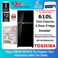 [ Save 4.0 ] Toshiba 610L Refrigerator 2 Door/Peti Ais 2 Pintu Inverter (GR-AG58MA) Peti Sejuk/Fridg
