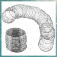 [uhktyltui.vn] 500 Loops Beading Jewelry Wire 22 Gauge Steel Memory Wire Bracelets Bulk Silver Cuff 