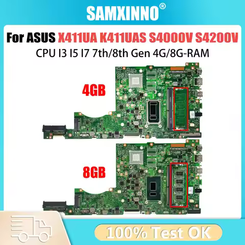 X411UA Mainboard For ASUS Vivobook 14 K411UAS S4000V S4200V A411U K411U F411U Laptop Motherboard CPU