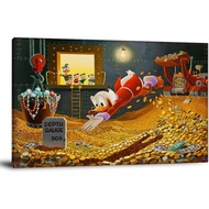 LIINH Crooge McDuck Swimming in Money Poster Decorative Painting Canvas Wall Art Living Room Posters
