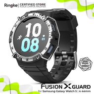 RINGKE® FUSION X GUARD [Band + Case] Samsung Galaxy Watch 5/ 4 44mm Shockproof Rugged Stainless Stee