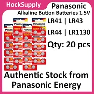[20pcs $9.60] Panasonic LR41 / LR43 / LR44 / LR1130 Alkaline Battery 1.5V Button Battery [FAST SHIP 