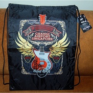 Hard Rock Cafe CHANGI AIRPORT SINGAPORE 1st Anniversary Drawstring Bag 100% Original & Authentic HRC