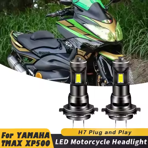 1/2pcs 35W H7 6500K Bright White Motorcycle A5 LED Bulbs Headlight For YAMAHA TMAX XP500 2009 2010 M