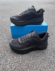 原裝有盒HOKA ONE ONE Bondi 7 戶外潮流時尚運動舒適 網布 低幫跑步鞋 男女同款 黑色