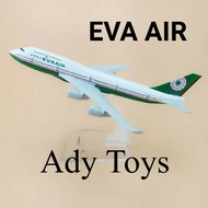 EVA AIR B747 AIRLINES BOEING 747 TAIWAN Miniature Display Aircraft Airways Diecast Metal Children's 
