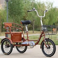 Bike 14 In Adult Tricycle 3 Wheel Bike Trike Single Speed with Carbon Steel Frame for Recreation Shopping Exercise Men's Women's Bike Picnic