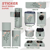 MATA MESIN Sticker Flower Motif Fridge Stove Washing Machine 1 2 Door Eye Tube Rice Cooker Dispenser Ac Decoration