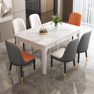 【SG Sellers】 Sintered Stone Table  Marble Dining Table Dining Table Set with Chair Scratch Resistant High Temperature Square Table Dining Room Furniture Scratch