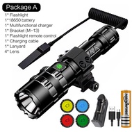 HaixnFire G100ไฟฉายตั้งแคมป์กลางแจ้ง LED สีแดงสีเขียวสีเหลืองสีน้ำเงินไฟฉายแบบชาร์จไฟได้