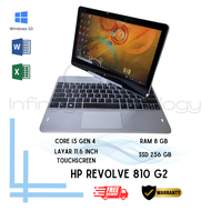 HP Revolve 810 G2 Tablet PC Layar Sentuh Laptop Putar 360 Derajat Lipat Touchscreen HP