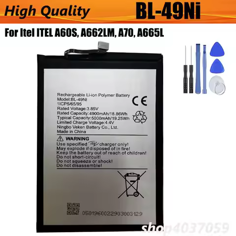 Original Battery 4900mAh BL-49Ni For Itel ITEL BL-49Ni A60S, A662LM, A70, A665L Mobile Phone Batteri