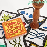 JENNIFERDZ Board Games Family Jungle, English Spanish Jungle Speed Card Games, Run Race Game Jungle Coated Paper with Stick Fast Run Game Kids
