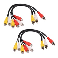 2X New 3 RCA Male to 6 RCA Female Plug Splitter Audio TV DVD Video Adapter AV Cable