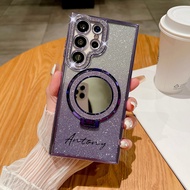 New shiny mirror stand name design phone case for Samsung Galaxy s25 ultra s24 ultra 23 plus S23ultr