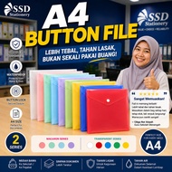 SSD A4 Button Document File | PP Plastic Waterproof Folder | Macaron Pastel & Transparent Series | O