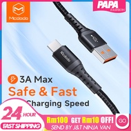 【Ready Stock】Mcdodo Short Cable Nylon Braided Cable Strong SR 1m Fast Charging 3Amp Usb Data Cable f