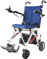 Lightweight for home use Electric Wheelchair Folding Lightweight Deluxe Foldable Power Compact Mobility Aid Wheel Chair Weight Only 50 Lbs with Batteries 12" Solid Rear Tires Moreble