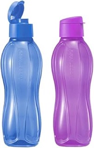 Tupperware Eco Water Bottle 1.0L with Flip Top | Bundle of 2 | Pair Series (Blue &amp; Purple)