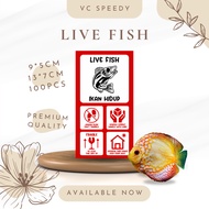 Fragile Sticker Label Live Fish Live Plant Fresh Food Frozen Food 9cm*5cm 13cm*7cm