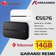 Huawei E5576 Mifi Router Modem Wifi 4G Free Telkomsel 14Gb