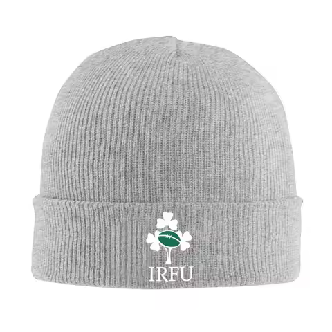 Ireland Rugby TEAM Warm Knitted Cap Hip Hop Bonnet Hat Autumn Winter Outdoor Beanies Hats for Unisex