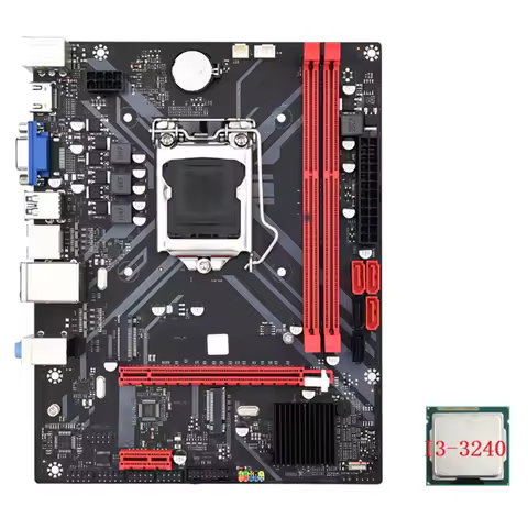 1155CPU Motherboard +I3-3240 CPU LGA 1155 USB 3.0 SATA 3.0 Support Up To 16GB DDR3 1600Mhz RAM Slots