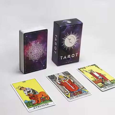 Original Rider Waite Tarot Cards, Purple Galaxy Tarot Box with Guidebook, 78 Tarot Cards for Beginne