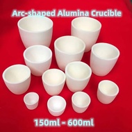 kruis alumina 99% AL2O3, periuk lebur seramik alumina/corindon berkapasiti tinggi dalam bentuk lengk