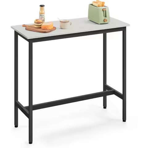 Bar Table, Narrow Long Kitchen Dining Table, Sturdy Metal Frame, Industrial, 15.7 x 39.4 x 35.4 Inch
