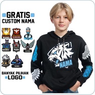 Jaket Evos Sweater Free Fire Angel Anak Hoodie FF Fashion-M (6-8 Tahun) 120-150CM