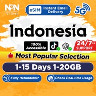 Indonesia eSIM Ultra 5G 1-15Days 5-20GB Data | Instant Email Delivery | High Speed Indonesia Travel 